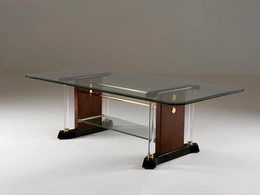 Brass & Glass Coffee Table, 1970s-OTV-1440606