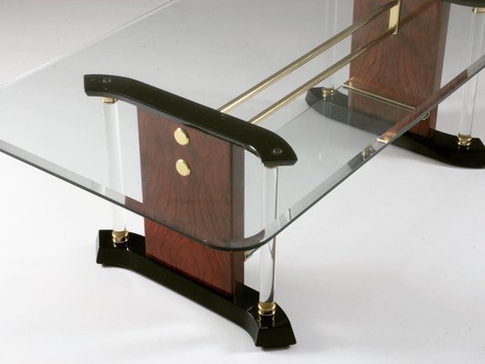 Brass & Glass Coffee Table, 1970s-OTV-1440606