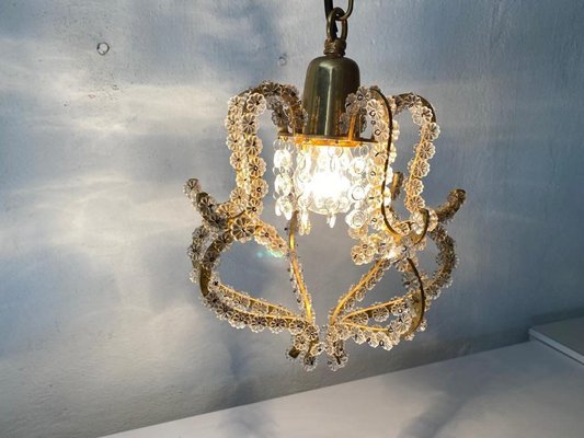 Brass & Glass Flower Bead Ceiling Lamp by Emil Stejnar for Rupert Nikoll, 1950s-RDS-1146571