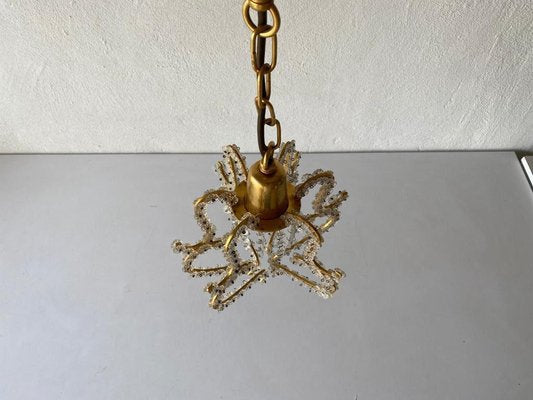 Brass & Glass Flower Bead Ceiling Lamp by Emil Stejnar for Rupert Nikoll, 1950s-RDS-1146571