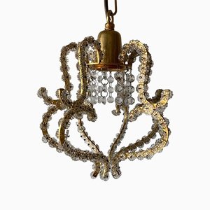 Brass & Glass Flower Bead Ceiling Lamp by Emil Stejnar for Rupert Nikoll, 1950s-RDS-1146571