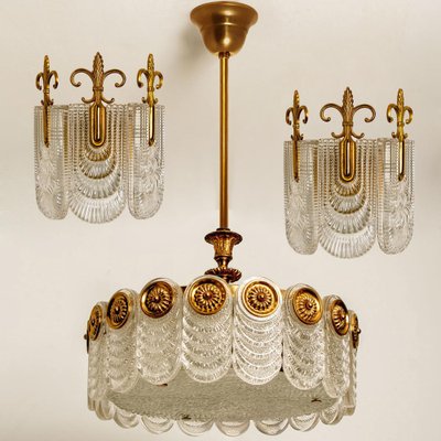 Brass & Glass Light Fixture from Kaiser Leuchten, 1960s-VDW-959083