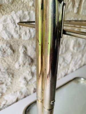 Brass & Glass Side Table with Magazine Rack, 1970s-OJT-2016080