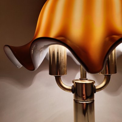 Brass & Glass Table Lamp from Peil & Putzler, 1970s-ZPB-1035080