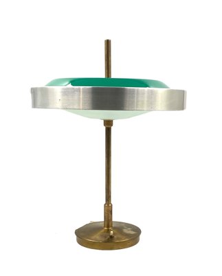 Brass & Glass Table or Desk Lamp by Oscar Torlasco for Lumi, 1960s-TXN-1386197