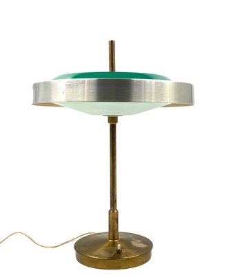 Brass & Glass Table or Desk Lamp by Oscar Torlasco for Lumi, 1960s-TXN-1386197