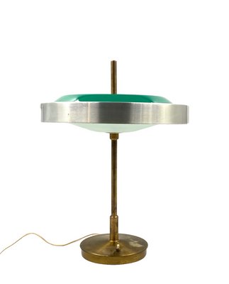 Brass & Glass Table or Desk Lamp by Oscar Torlasco for Lumi, 1960s-TXN-1386197