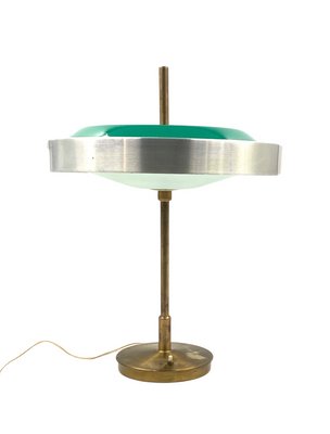 Brass & Glass Table or Desk Lamp by Oscar Torlasco for Lumi, 1960s-TXN-1386197