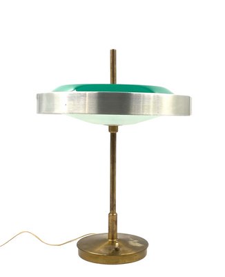 Brass & Glass Table or Desk Lamp by Oscar Torlasco for Lumi, 1960s-TXN-1386197