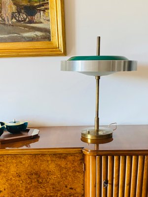 Brass & Glass Table or Desk Lamp by Oscar Torlasco for Lumi, 1960s-TXN-1386197