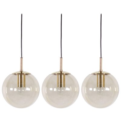 Brass Globe Pendant Lamp from Glashütte Limburg, 1970s-QT-1263351