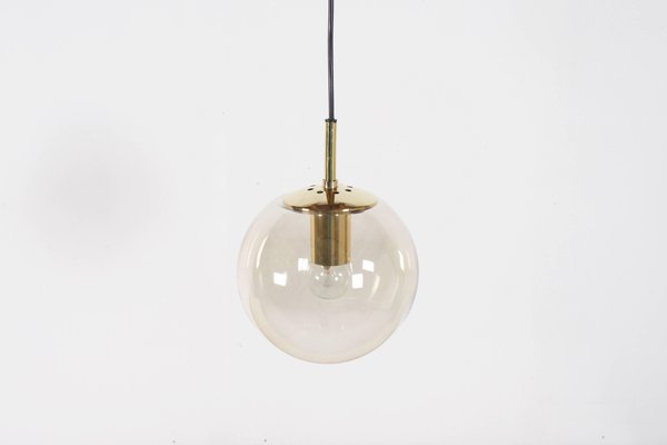 Brass Globe Pendant Lamp from Glashütte Limburg, 1970s-QT-1263351