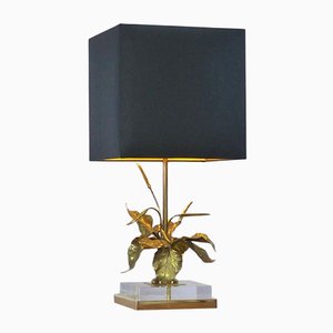 Brass Gold Table Lamp with Foliage-DQG-898050