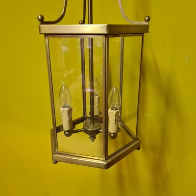 Brass Hall Lantern with 3 Light Points, 1970s-VHW-2026720