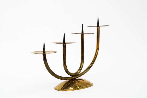 Brass Hammered Candleholder, 1950s-SPD-1110145