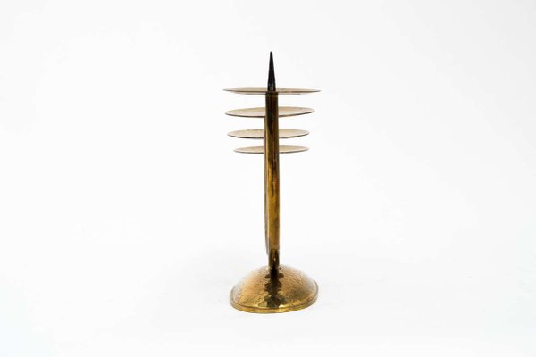 Brass Hammered Candleholder, 1950s-SPD-1110145