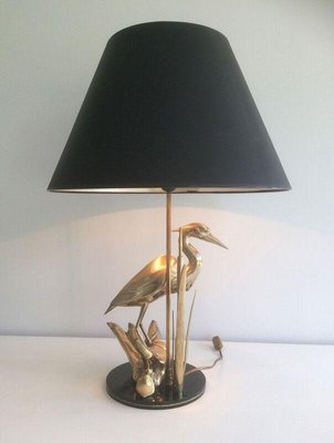 Brass Heron Table Lamp, 1970s-BA-1365473