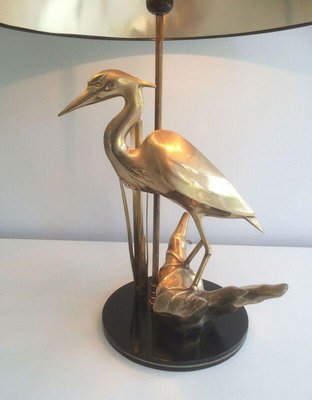 Brass Heron Table Lamp, 1970s-BA-1365473