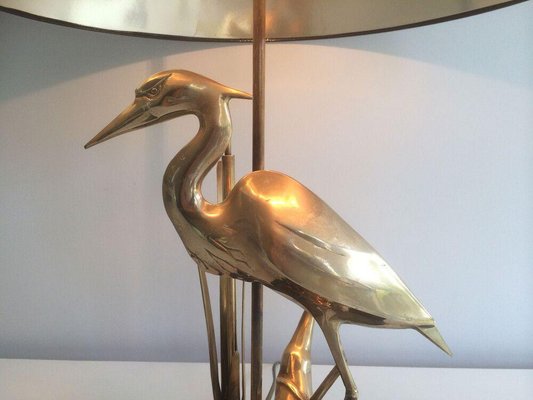 Brass Heron Table Lamp, 1970s-BA-1365473