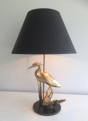 Brass Heron Table Lamp, 1970s-BA-1365473