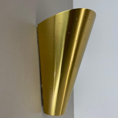 Brass Hole Pattern Theatre Wall or Ceiling Light in the style of Stilnovo, Italy, 1950s-QZ-1813068