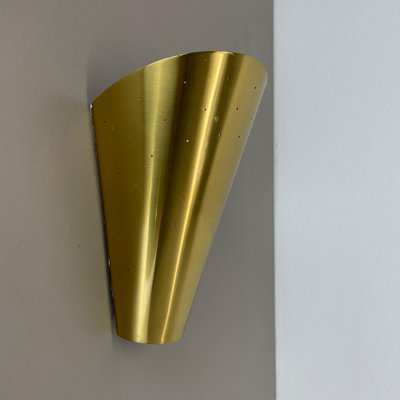 Brass Hole Pattern Theatre Wall or Ceiling Light in the style of Stilnovo, Italy, 1950s-QZ-1813068