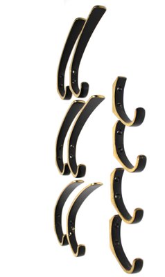 Brass Hooks in the Style of Carl Auböck, 1950s, Set of 10-ZWH-906207