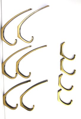 Brass Hooks in the Style of Carl Auböck, 1950s, Set of 10-ZWH-906207