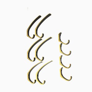 Brass Hooks in the Style of Carl Auböck, 1950s, Set of 10-ZWH-906207