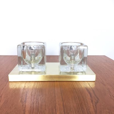 Brass Ice Cubes Glass Wall Sconce from Peill & Putzler, 1970s-QZ-1052885