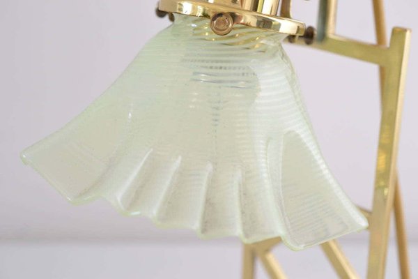 Brass Jugendstil Table Lamps with Shades in Opaline Glass, Set of 2-SPD-1060184