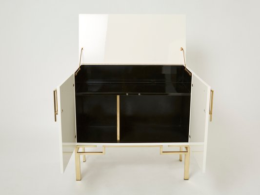 Brass Lacquered Cabinet Bar by Guy Lefevre for Maison Jansen, 1970s , Set of 2-YJA-1075647