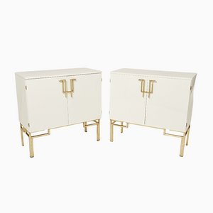 Brass Lacquered Cabinet Bar by Guy Lefevre for Maison Jansen, 1970s , Set of 2-YJA-1075647