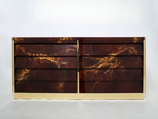 Brass Lacquered Dresser by Maison Jansen, 1970s-YJA-911301