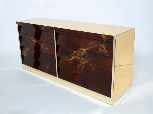 Brass Lacquered Dresser by Maison Jansen, 1970s-YJA-911301