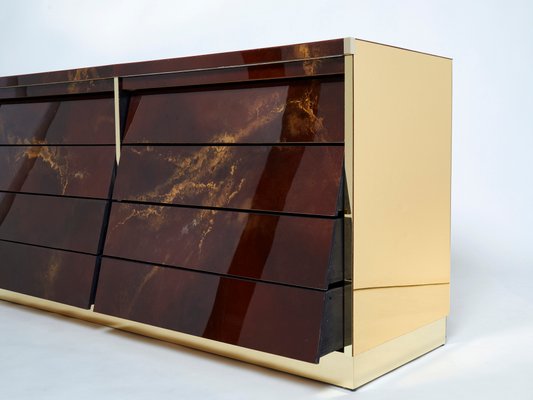 Brass Lacquered Dresser by Maison Jansen, 1970s-YJA-911301