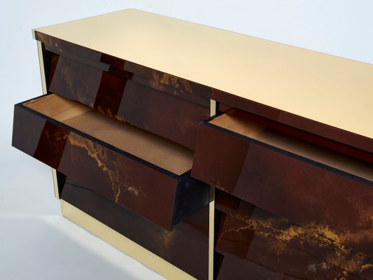 Brass Lacquered Dresser by Maison Jansen, 1970s-YJA-911301