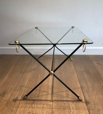 Brass Lacquered Metal Table in the style of Jacques Adnet, 1950s-BA-1498281