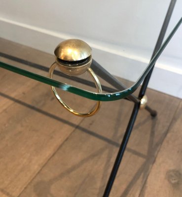 Brass Lacquered Metal Table in the style of Jacques Adnet, 1950s-BA-1498281