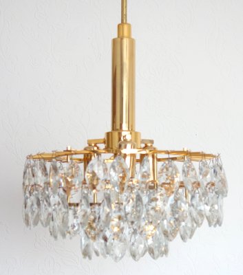 Brass Lead Crystal 4-Bulb Chandelier from Bakalowits & Söhne, Vienna, 1960s-NGU-2016654