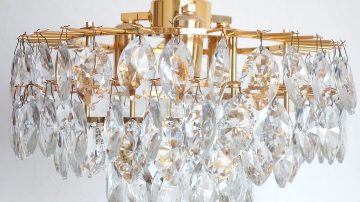 Brass Lead Crystal 4-Bulb Chandelier from Bakalowits & Söhne, Vienna, 1960s-NGU-2016654