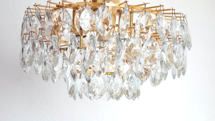 Brass Lead Crystal 4-Bulb Chandelier from Bakalowits & Söhne, Vienna, 1960s-NGU-2016654