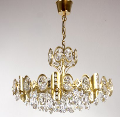 Brass & Lead Crystal Chandelier from Joska, 1970s-NGU-1742540