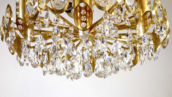 Brass & Lead Crystal Chandelier from Joska, 1970s-NGU-1742540