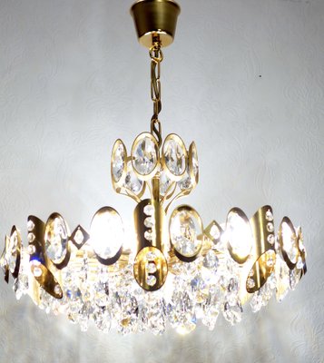 Brass & Lead Crystal Chandelier from Joska, 1970s-NGU-1742540