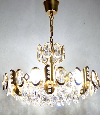 Brass & Lead Crystal Chandelier from Joska, 1970s-NGU-1742540