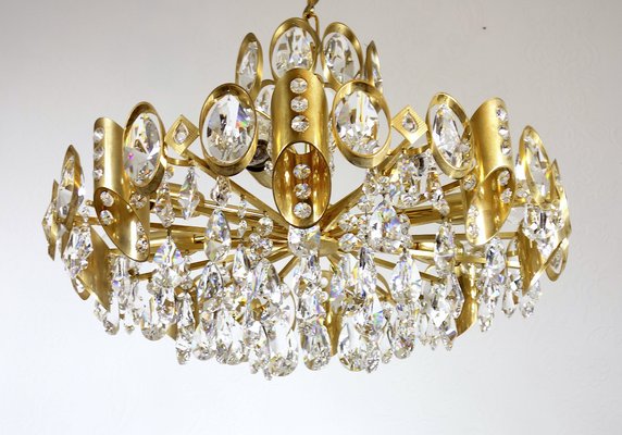 Brass & Lead Crystal Chandelier from Joska, 1970s-NGU-1742540