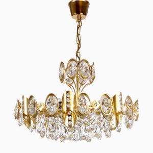 Brass & Lead Crystal Chandelier from Joska, 1970s-NGU-1742540