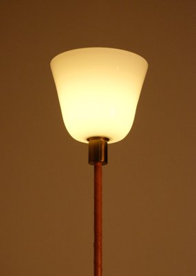 Brass & Leather Floor Lamp attributed to from Nordiska Kompaniet, 1950s-QU-1719623