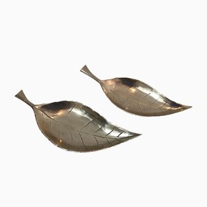 Brass Leaves, France, 1970s, Set of 2-BA-658553